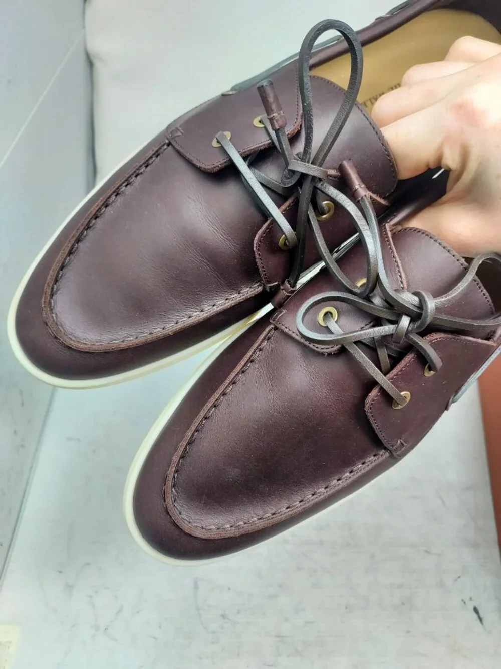 Loro Piana MENS Brown Sea Sail Walk Leather Boat Shoe